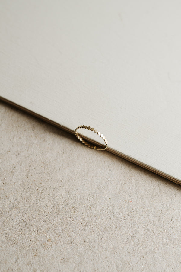 9ct Recycled Gold Beaded Stacking Ring | Studio Adorn Jewellery UK