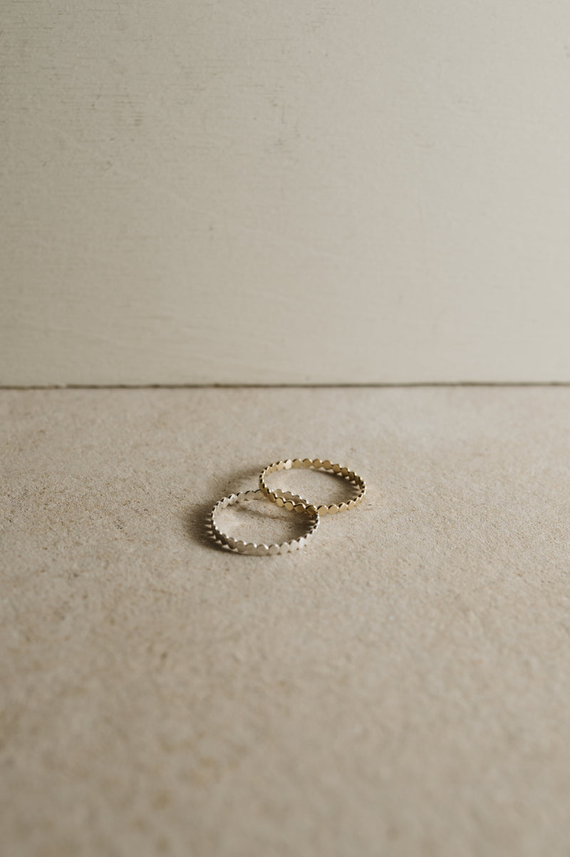 9ct Recycled Gold Beaded Stacking Ring | Studio Adorn Jewellery UK