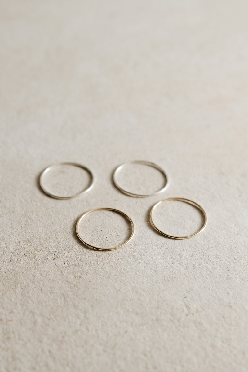 9ct Recycled Gold Skinny Stacking Ring | Studio Adorn Jewellery UK