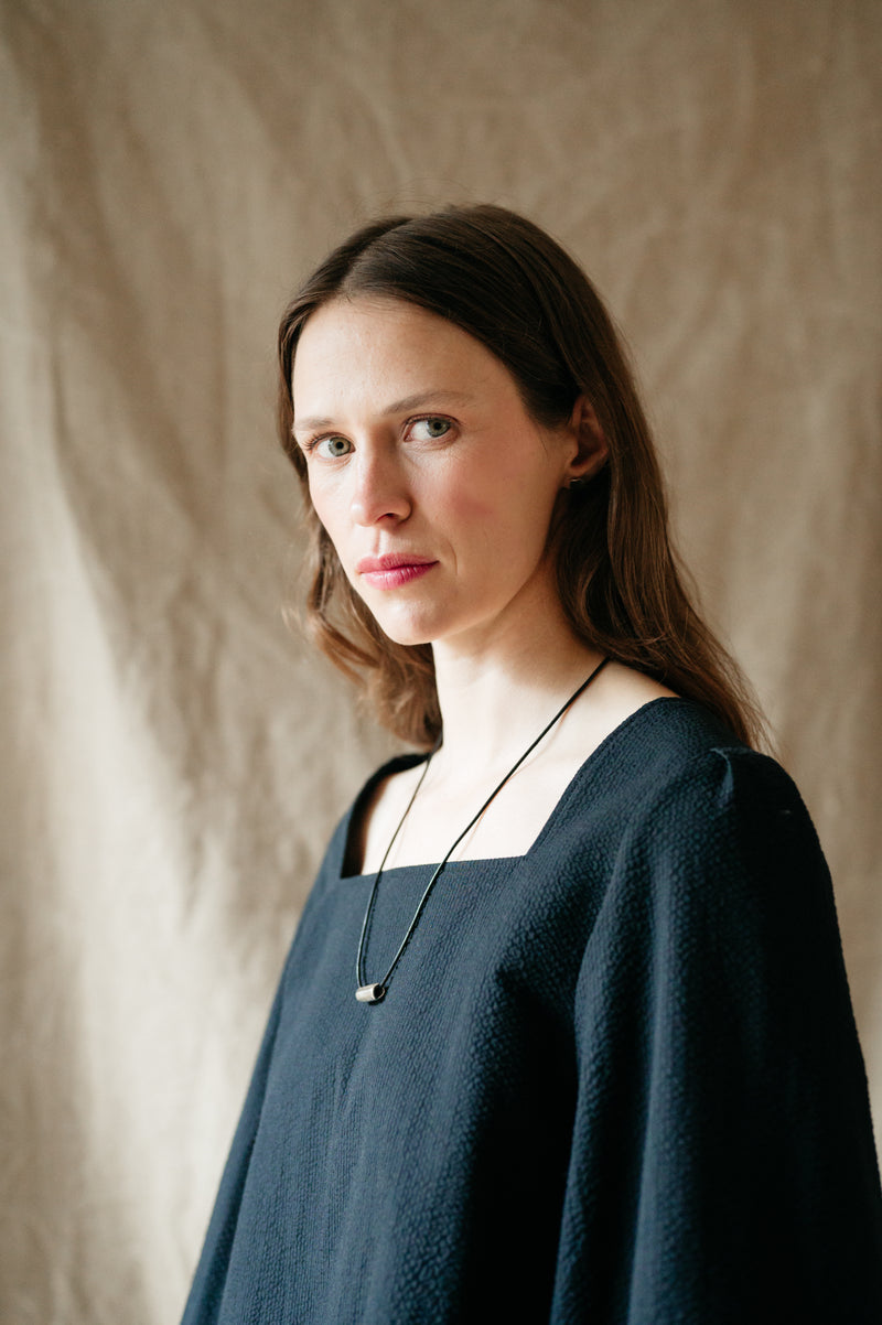 organic silver pendant