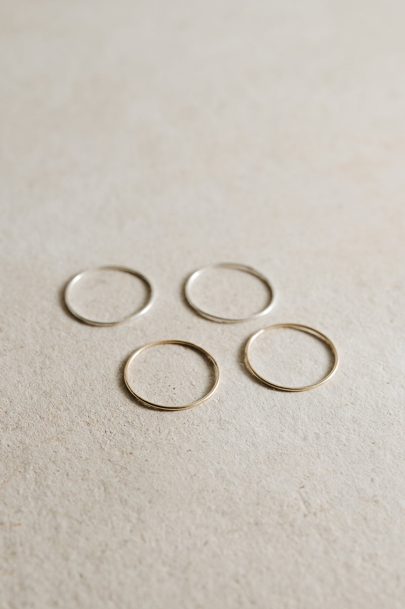 9ct Recycled Gold Skinny Stacking Ring | Studio Adorn Jewellery UK