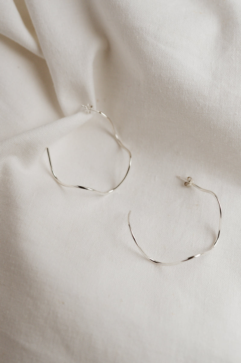 Recycled Sterling Silver Big Wiggle Hoops | Studio Adorn Jewellery UK