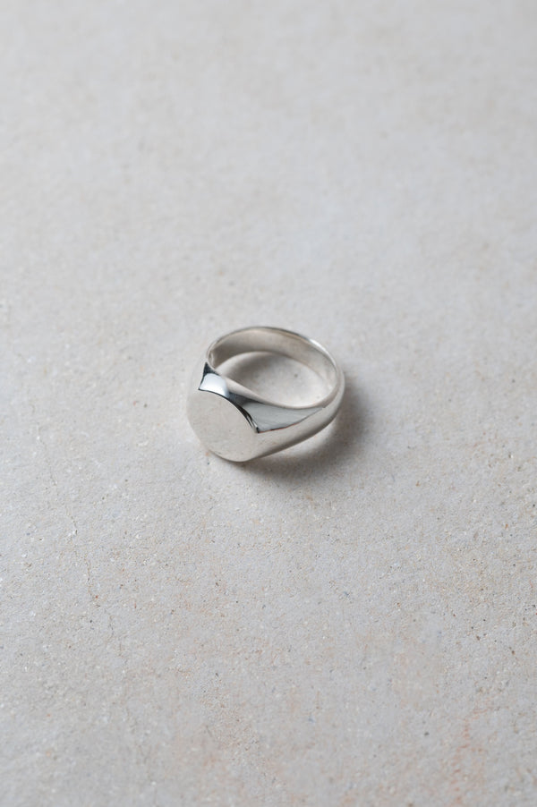 Silver Chunky Round Signet Ring