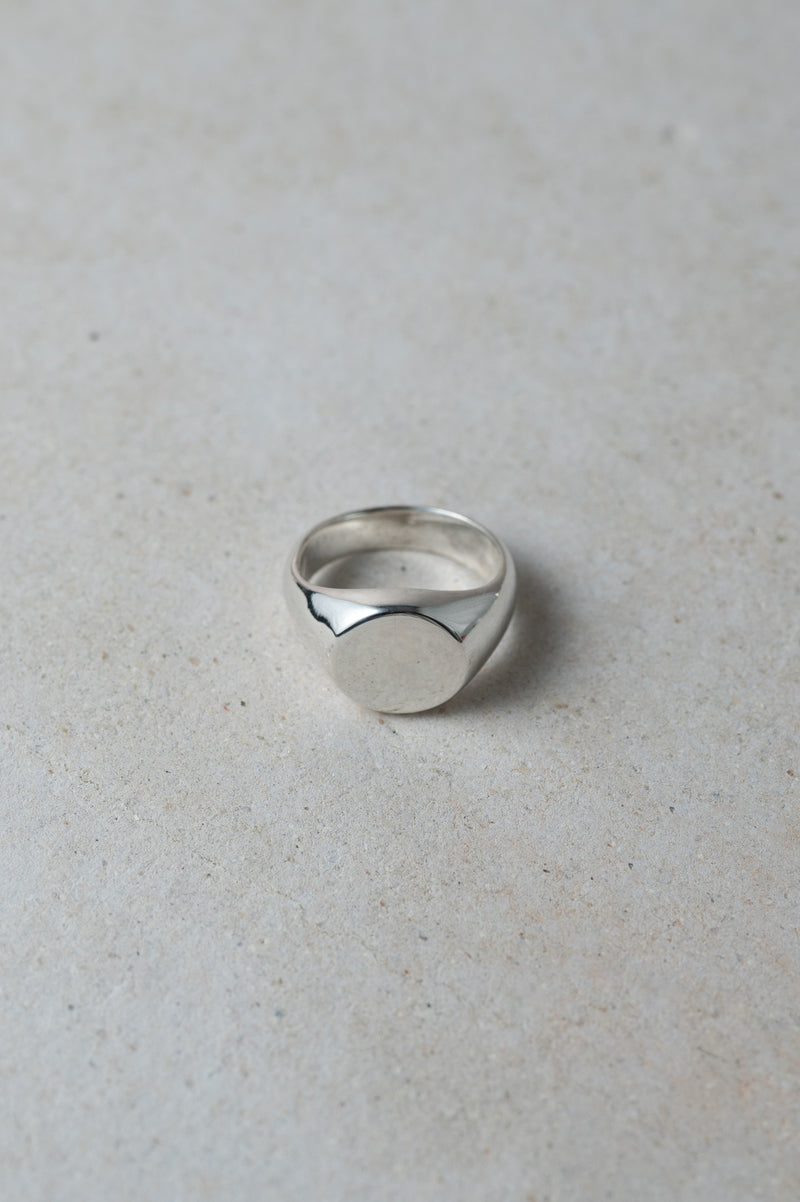 Silver Chunky Round Signet Ring