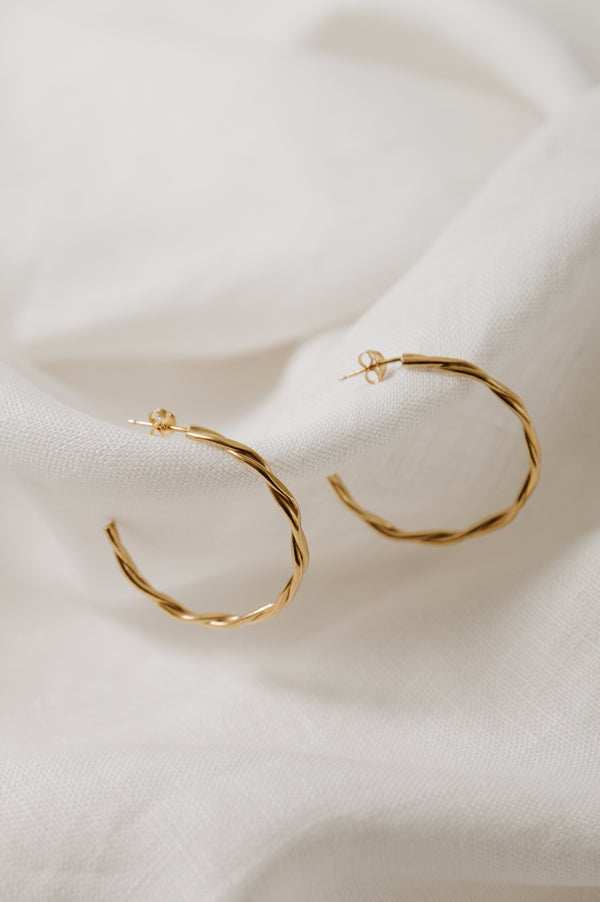 handmade eco jewellery | gold hoops | gold vermeil earrings | gold plated studs