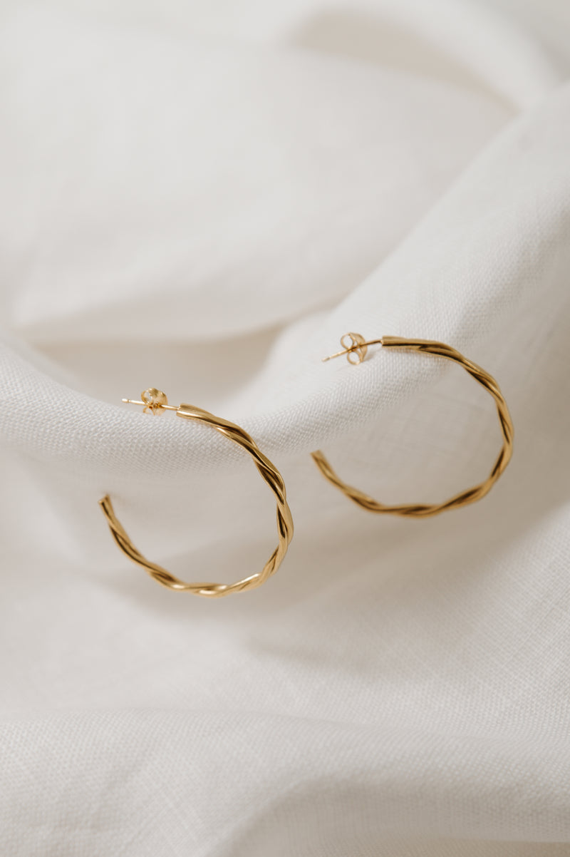handmade eco jewellery | gold hoops | gold vermeil earrings | gold plated studs