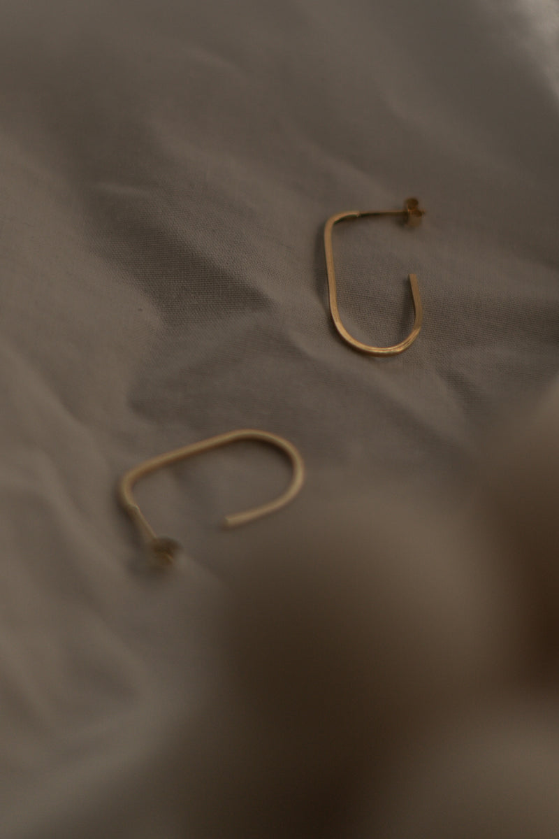 Recycled 9ct Gold Open Arc Hoops | Studio Adorn Jewellery UK