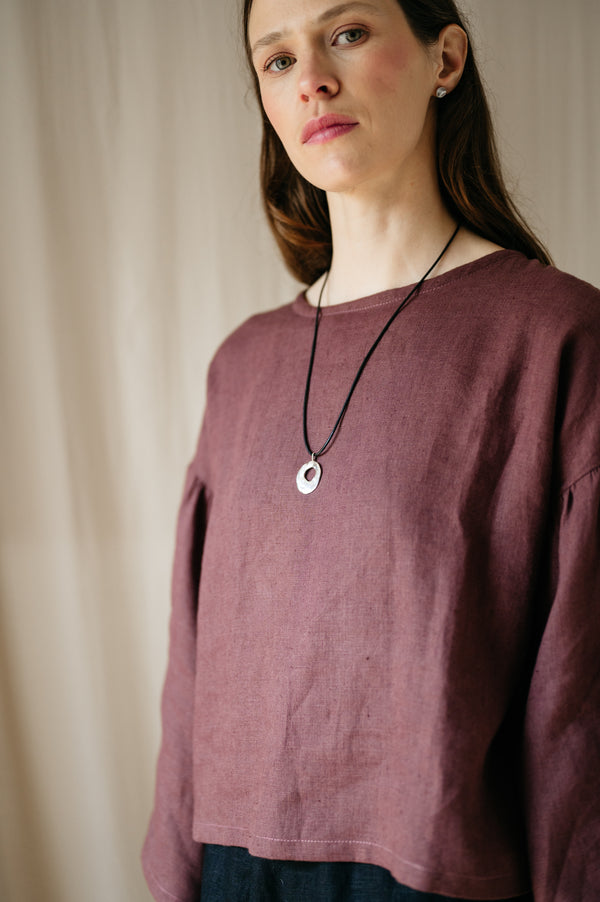 oyster inspired recycled sterling silver necklace
