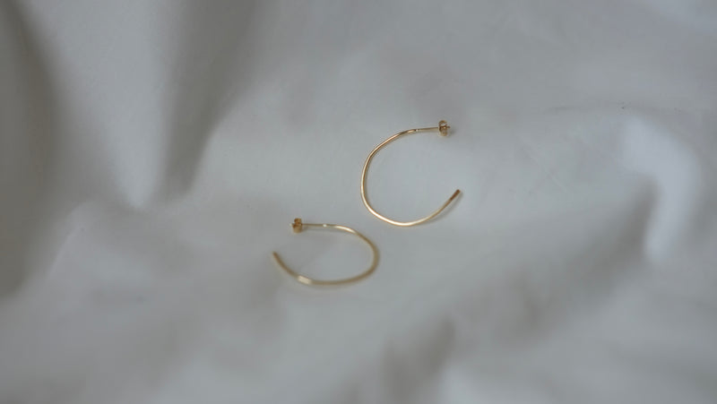 Recycled 9ct Gold Free Formed Hoops - perfect everyday hoop earrings from Studio Adorn, Norwich, Norfolk UK