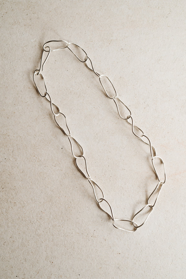 Recycled Sterling Silver Irregular Links Chain | Studio Adorn UK | Handmade eco silver chain