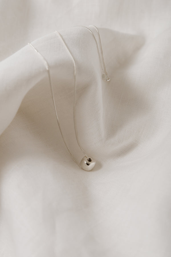 eco silver jewellery | handmade silver necklace | sustainable jewellery | UK made jewellery | minimalist necklace | silver pendant | minimal jewellery | simple jewellery