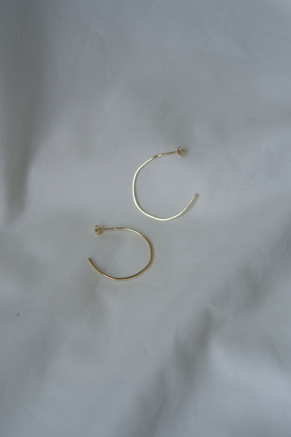 Recycled 9ct Gold Free Formed Hoops - perfect everyday hoop earrings from Studio Adorn, Norwich, Norfolk UK