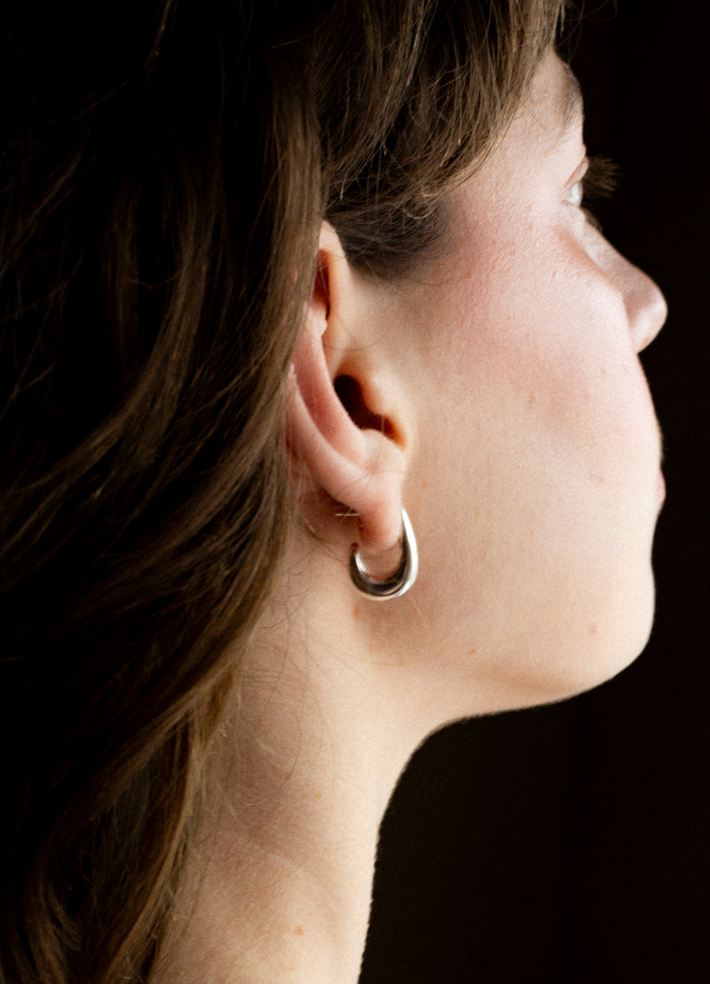 Recycled Sterling Silver Solid Curl Studs | Studio Adorn Jewellery UK