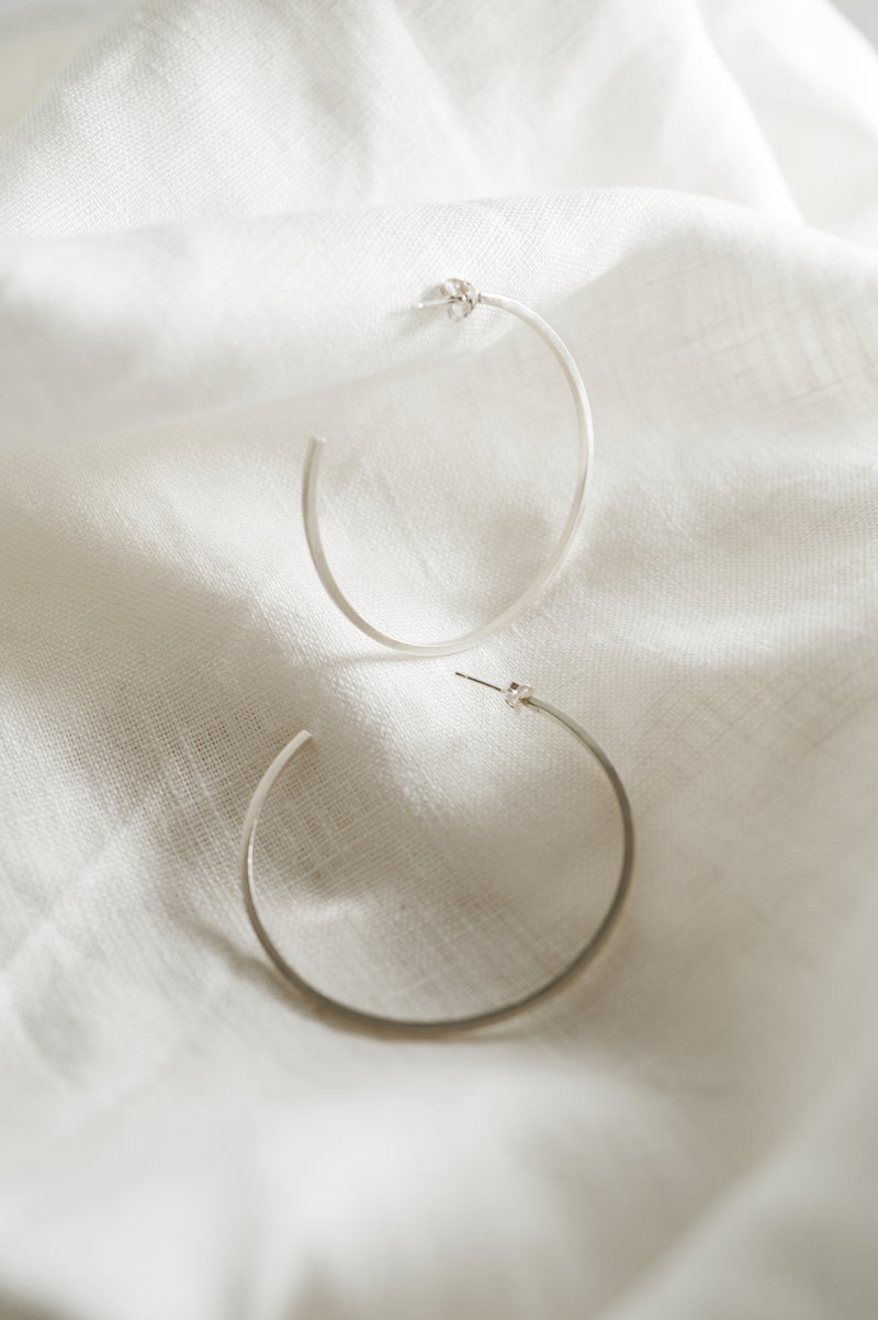 Recycled Sterling Silver Big Hoops - Square Wire | Studio Adorn Jewellery UK