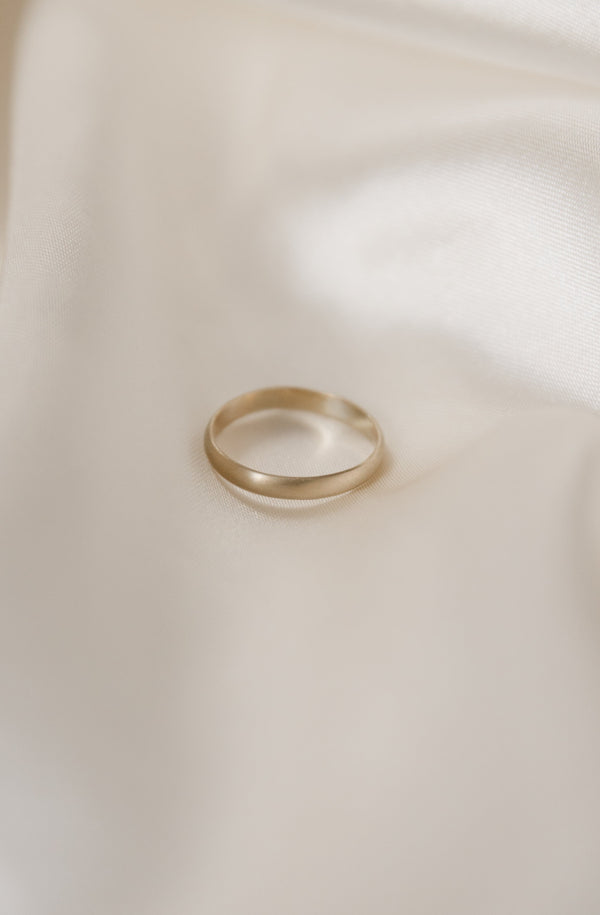 Recycled 9ct Gold 3mm 'D Shaped' Wedding Ring by Studio Adorn Jewellery | womens gold wedding band