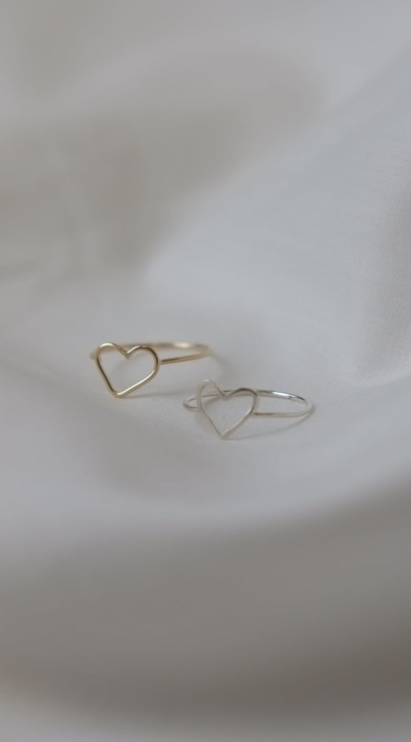 Open Heart Silver or Gold Ring by Studio Adorn x Little Lifts. Made from recycled gold or silver.