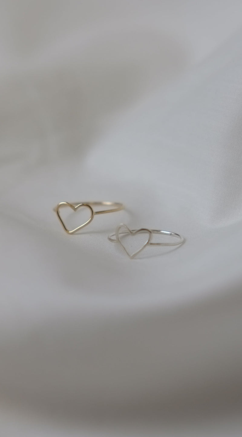 Open Heart Silver or Gold Ring by Studio Adorn x Little Lifts. Made from recycled gold or silver.