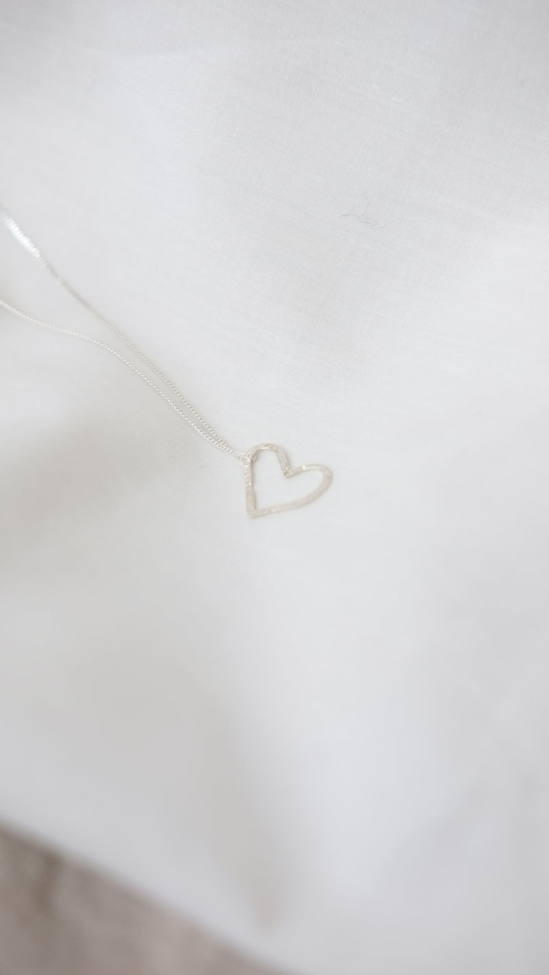Delicate Heart Pendant available in recycled gold or silver - part of Studio Adorn x Little Lifts Charity Collection.