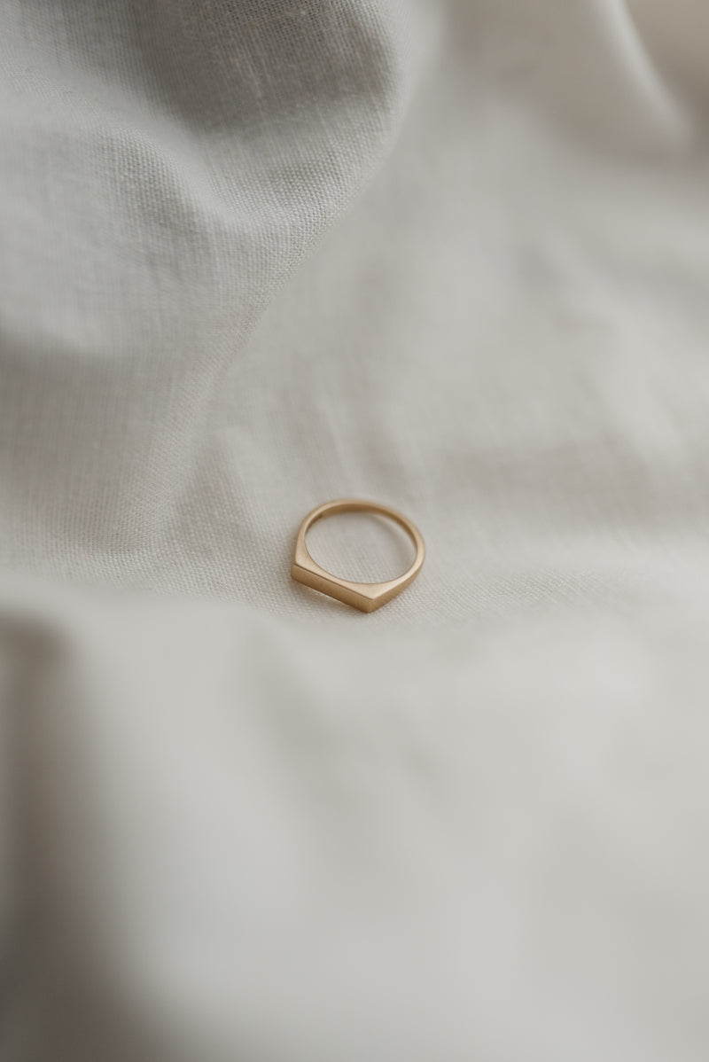 Studio Adorn 9 carat recycled gold matte signet ring
