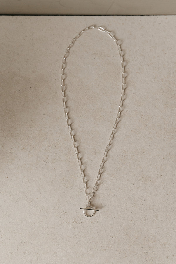 Silver Link & Bar Necklace