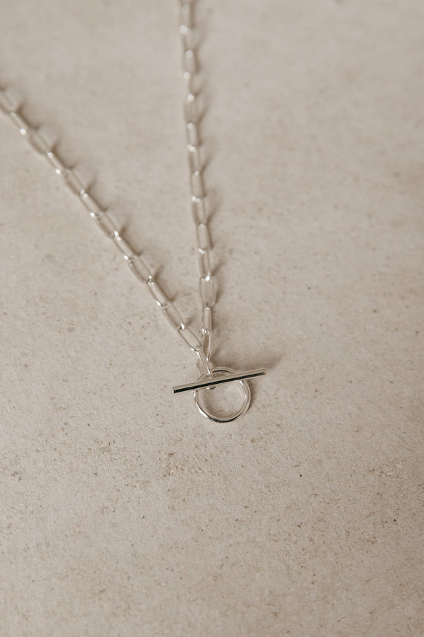 Silver Link & Bar Necklace