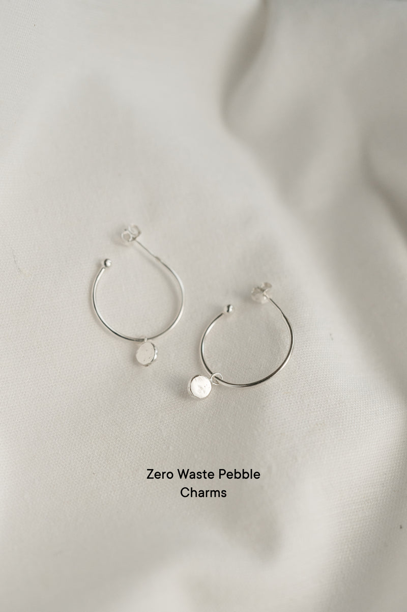 Zero Waste Pebble Charm for Hoop Earrings
