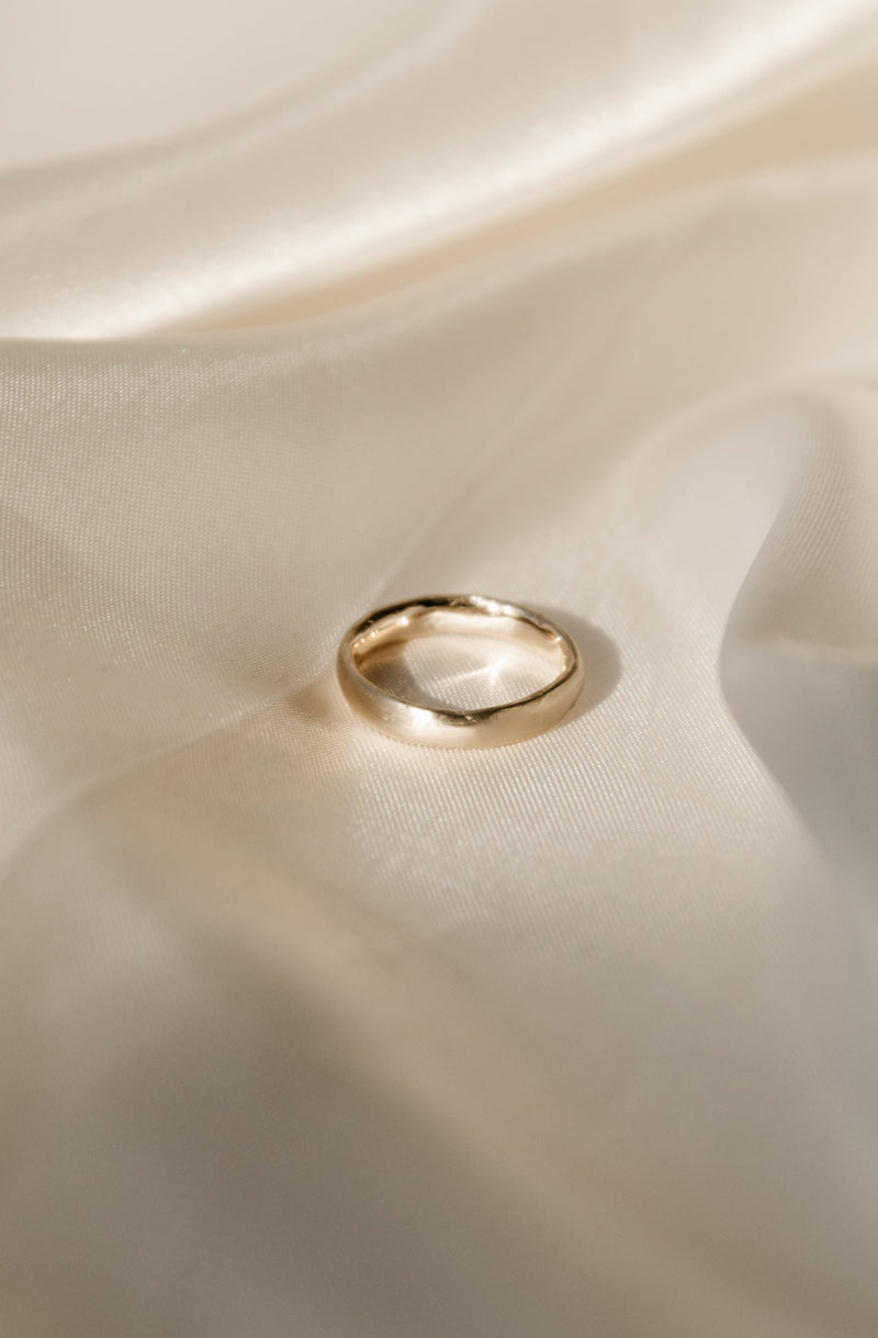 9ct Gold 4mm Rustic Organic Wedding Ring by Studio Adorn Jewellery