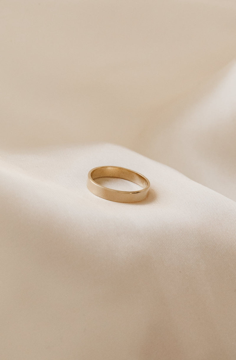 9ct Gold 3mm Flat Wedding Ring by Studio Adorn Jewellery in Norwich UK