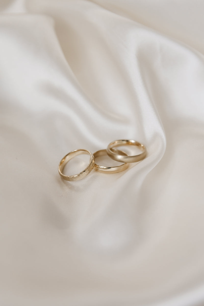 Recycled 9ct Gold 4mm Satin Court Wedding Ring by Studio Adorn Jewellery in Norwich
