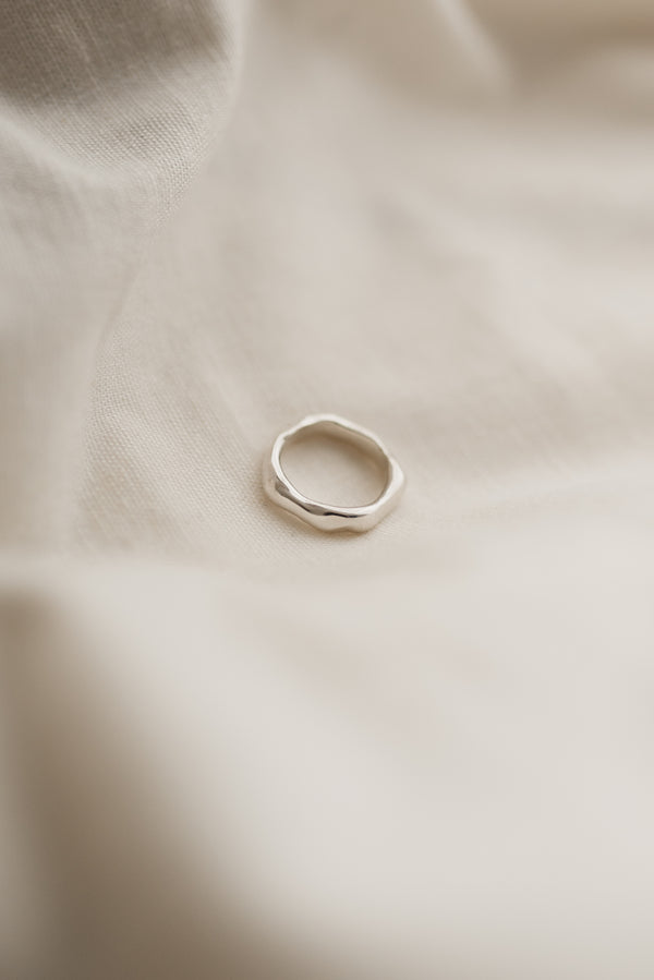 Organic melty stacking ring handcrafted by Studio Adorn
