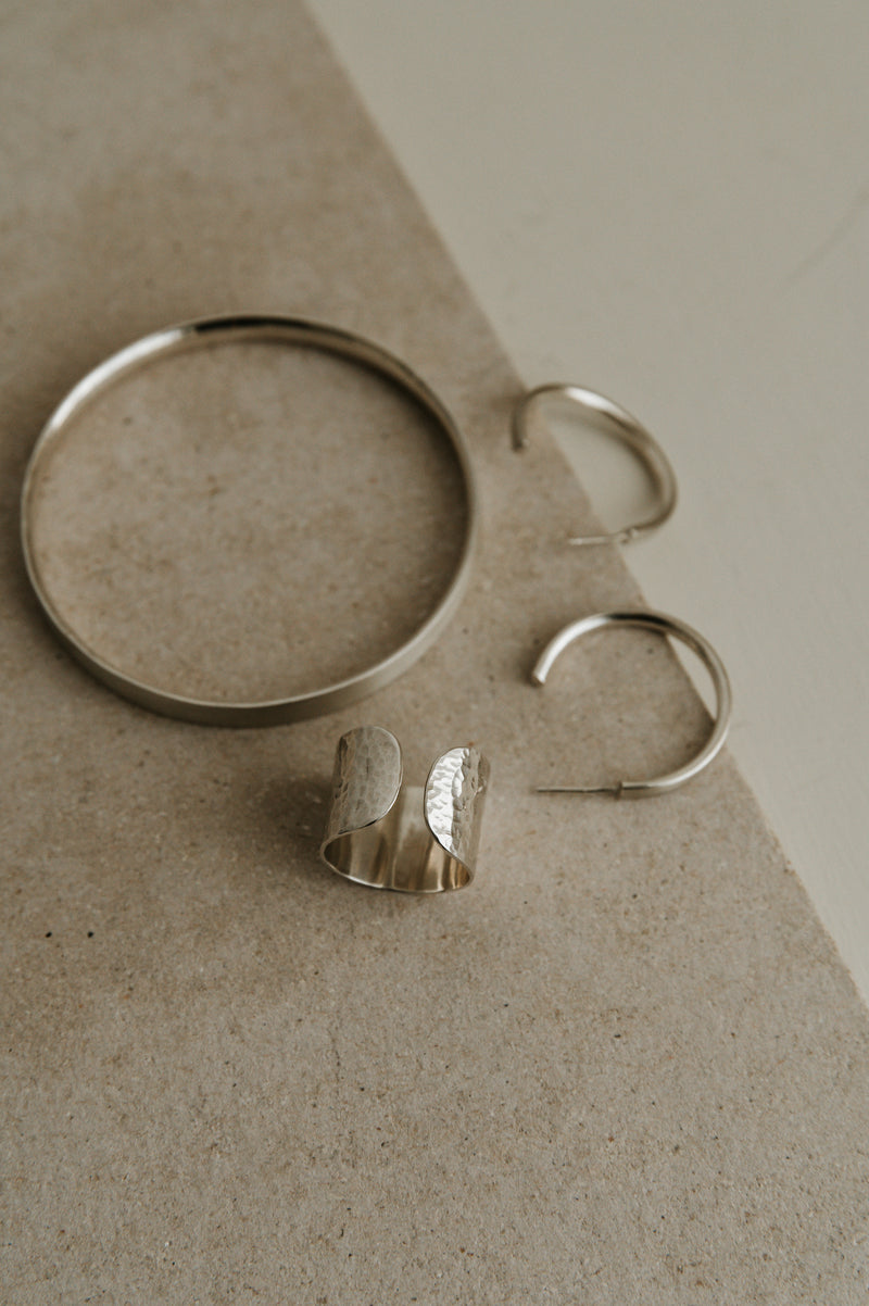 Studio Adorn Jewellery - Hammered Sterling Silver Gap Ring