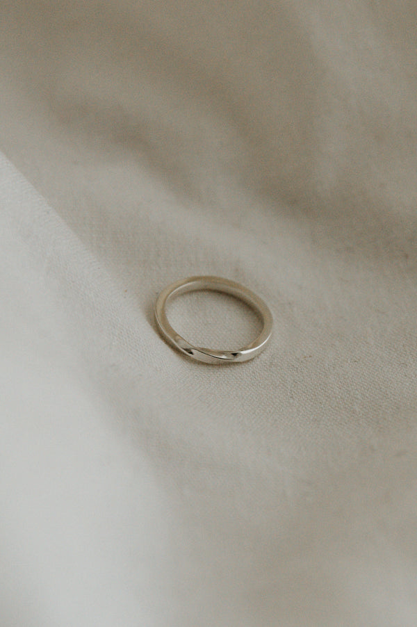 Studio Adorn Jewellery - Chunky Twist Stacking Ring on a neutral background