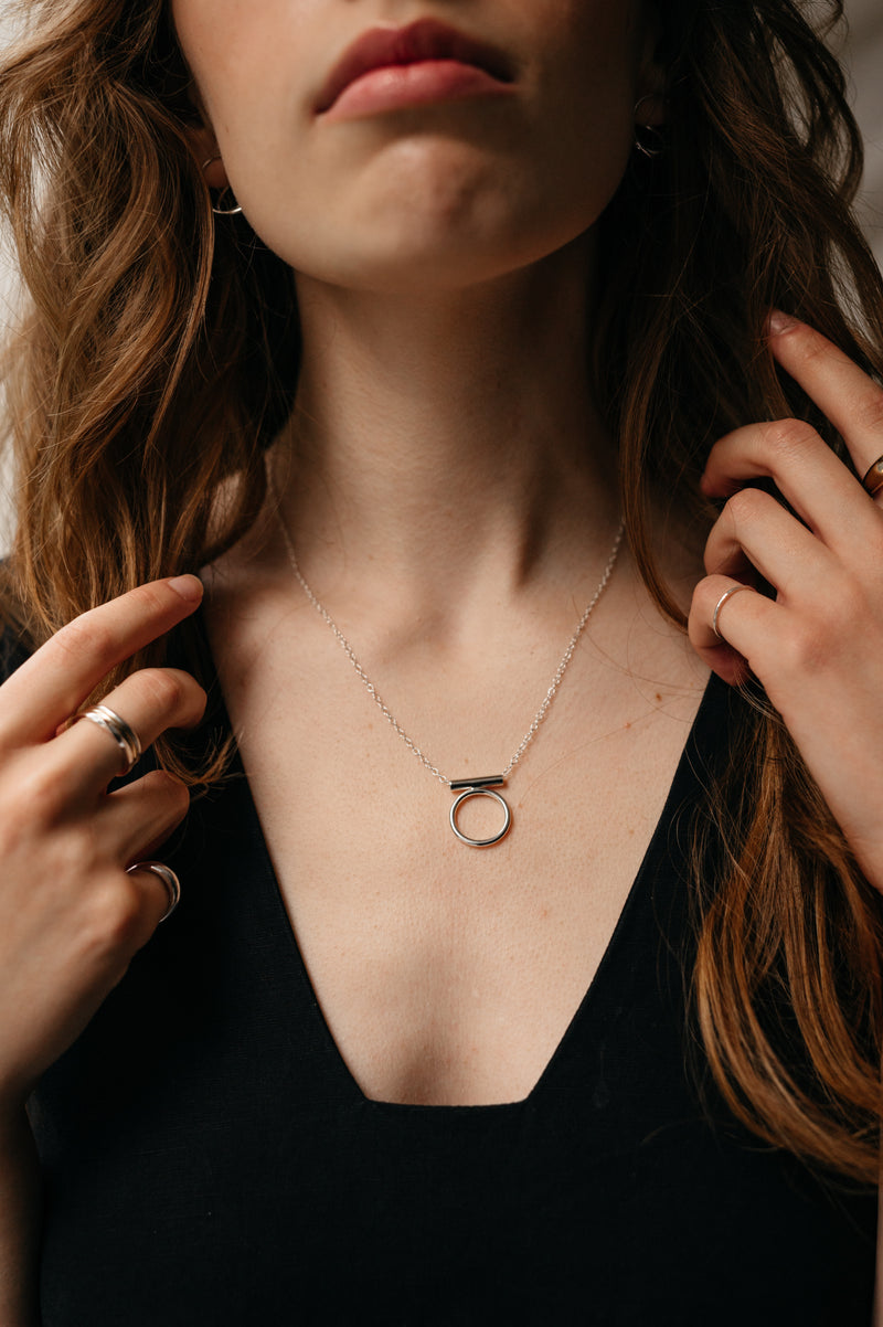 Modern Open Circle Necklace
