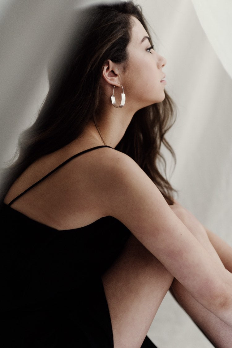Statement Hammered Panel Hoops