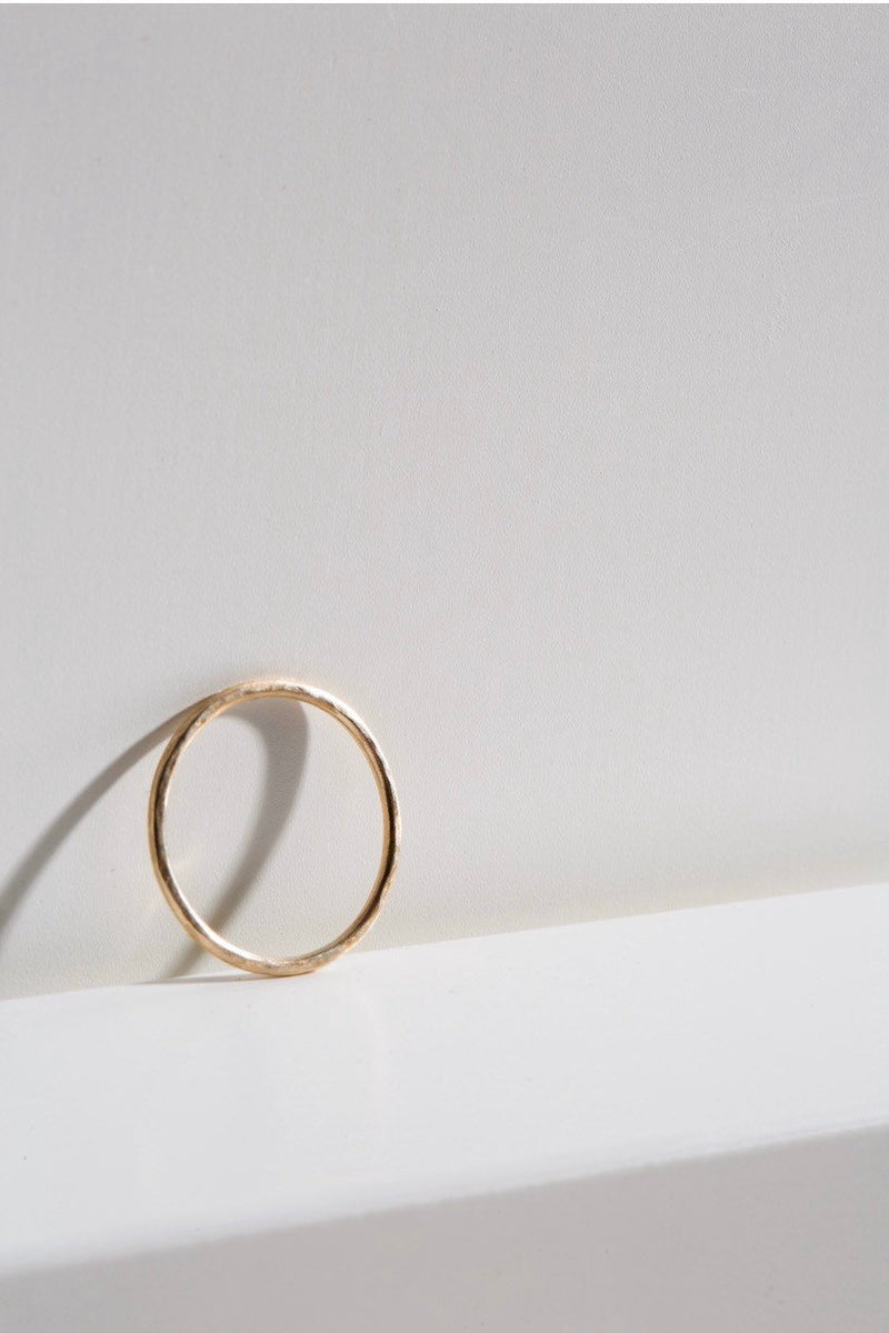 Studio Adorn 9ct recycled gold hammered stacking ring 