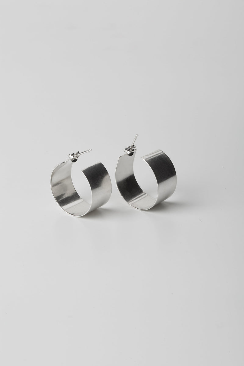 Statement chunky silver hoops handmade by Studio Adorn