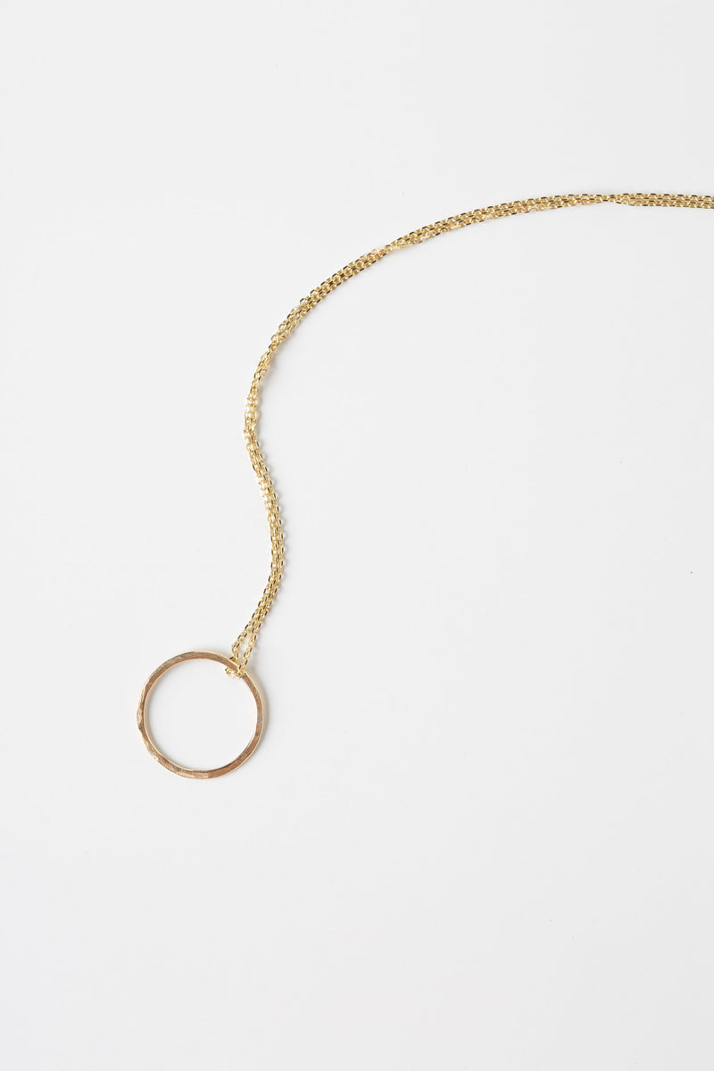 Studio Adorn handmade recycled 9ct mini open circle necklace on fine gold chain