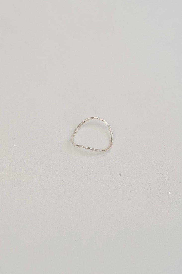 Wave silver stacking ring handmade by Studio Adorn