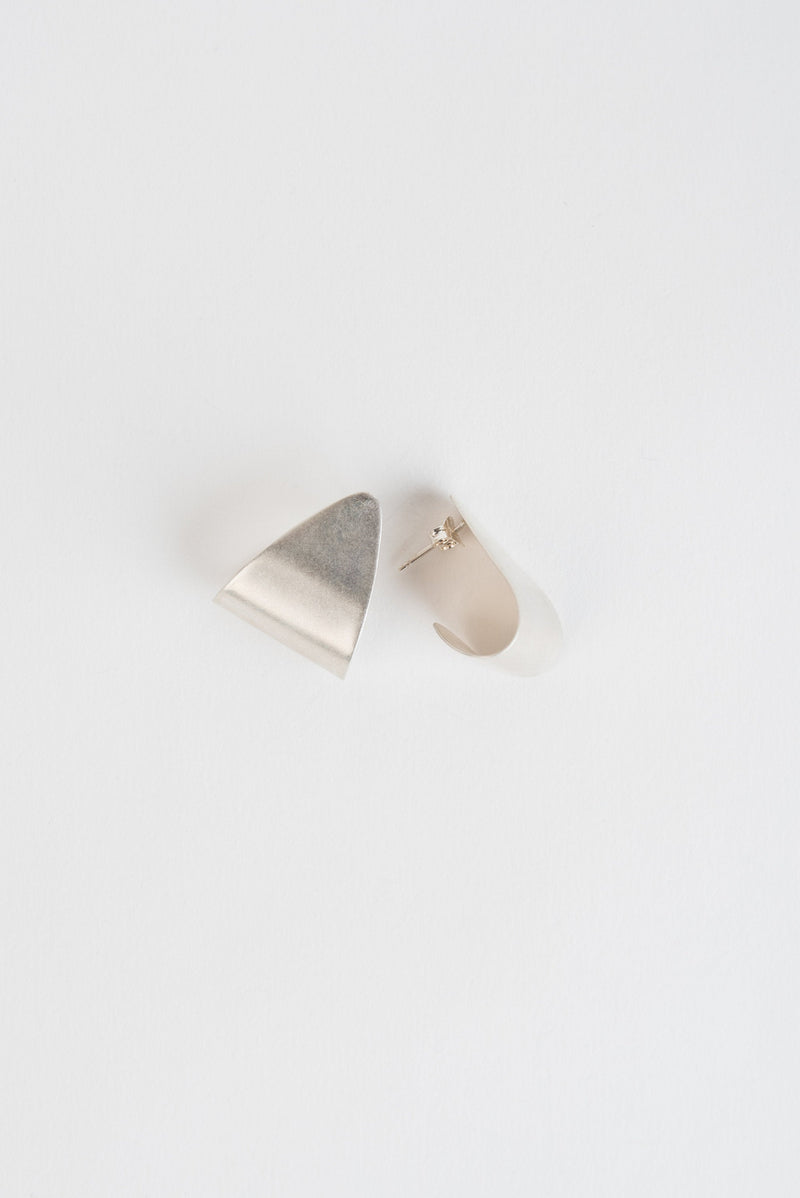 Statement silver stud earrings handmade by Studio Adorn