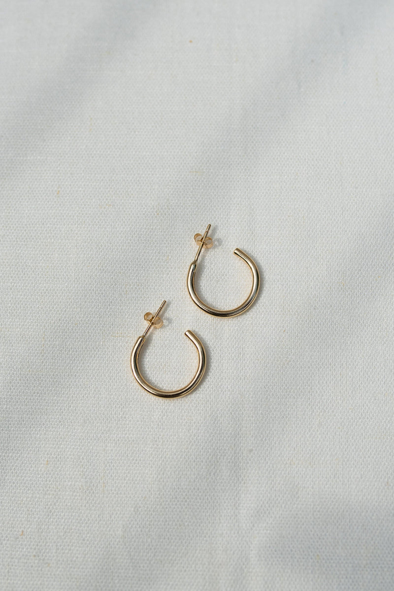 Studio Adorn handmade recycled 9 carat gold hoops earrings