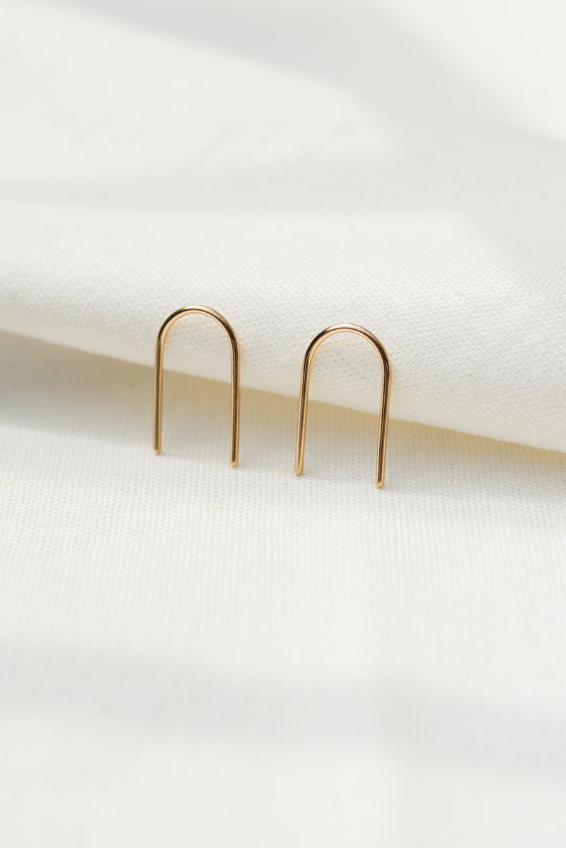 Studio Adorn handmade recycled 9ct gold modern ear threads