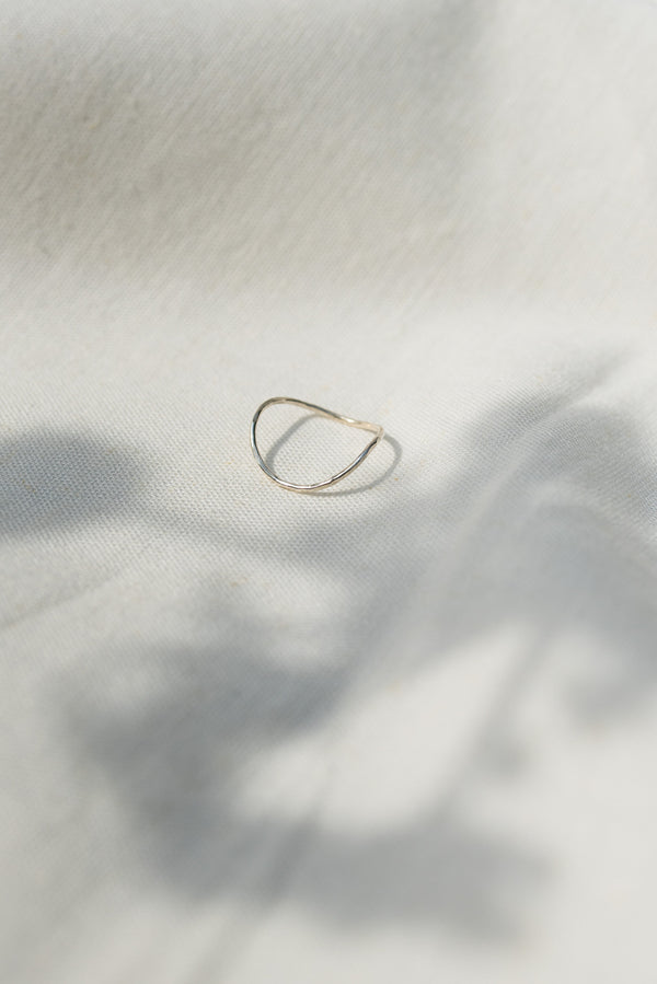 Wave silver stacking ring handmade by Studio Adorn