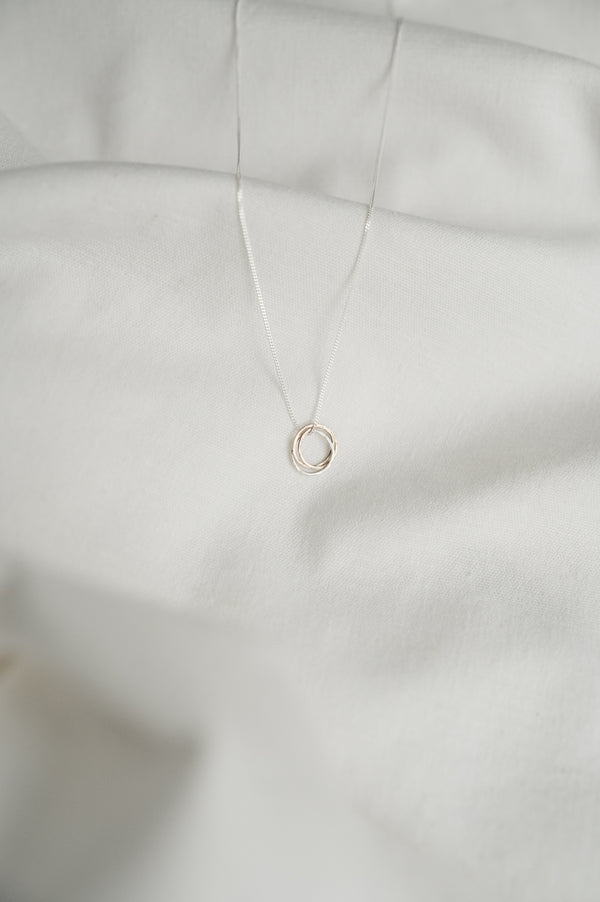 Trio Of Metals Knot Pendant Necklace | Studio Adorn Jewellery UK