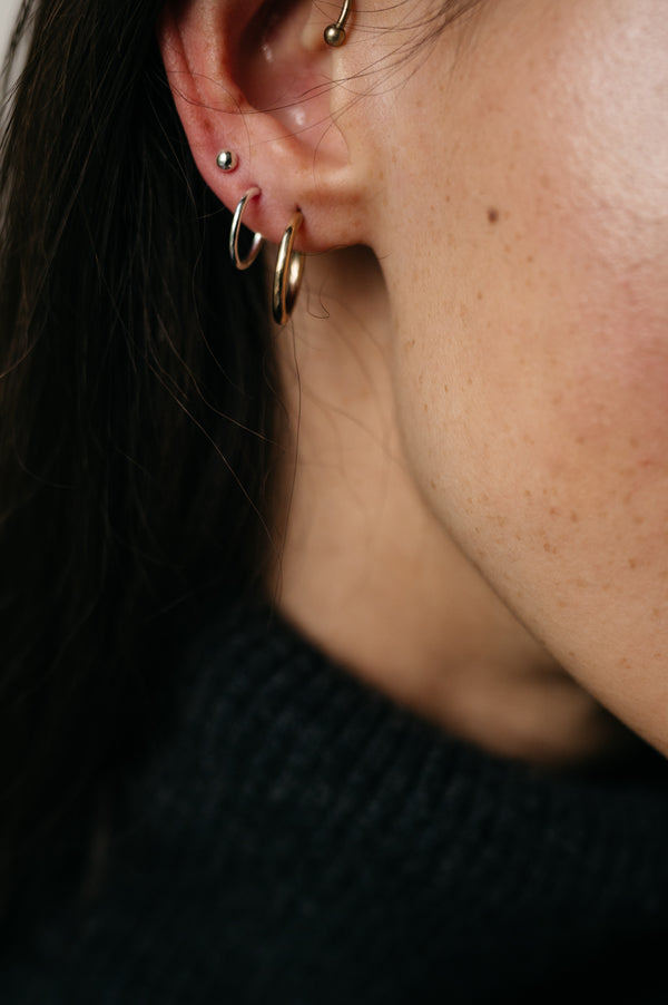 Studio Adorn - silver Micro Hoop Earrings