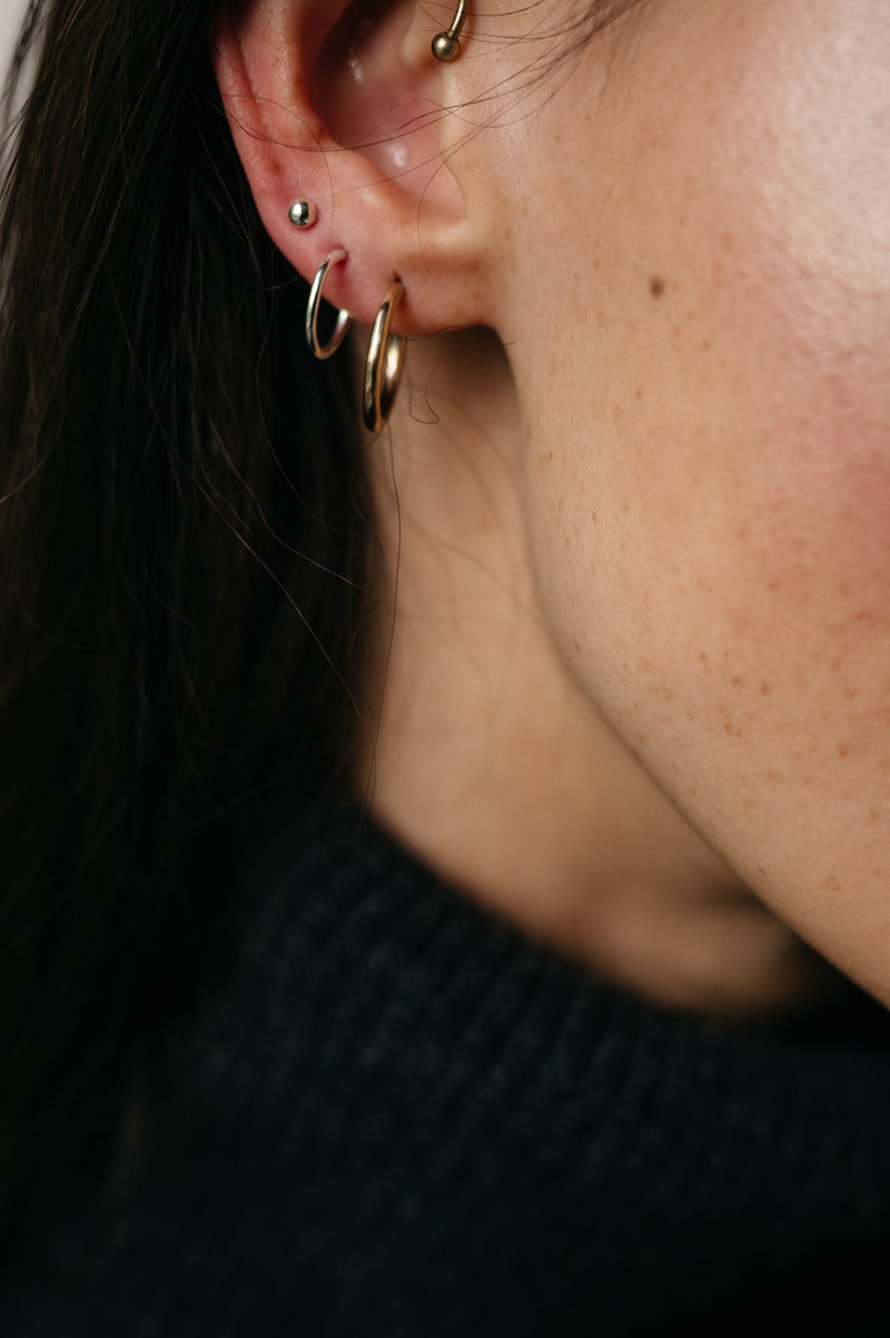 Studio Adorn - silver Micro Hoop Earrings