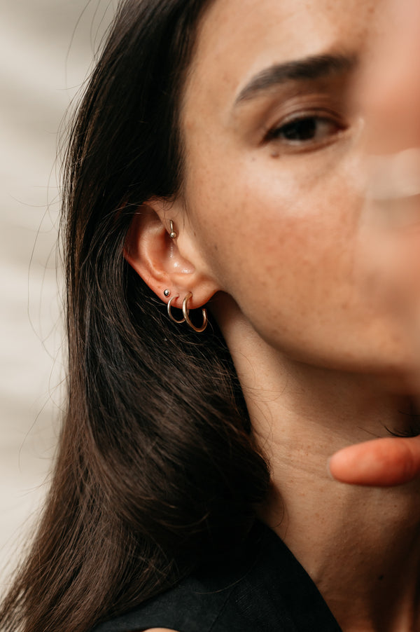 Studio Adorn - silver Micro Hoop Earrings