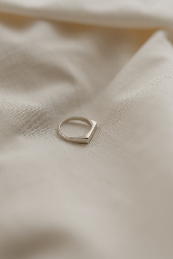Silver Rectangle Signet Ring