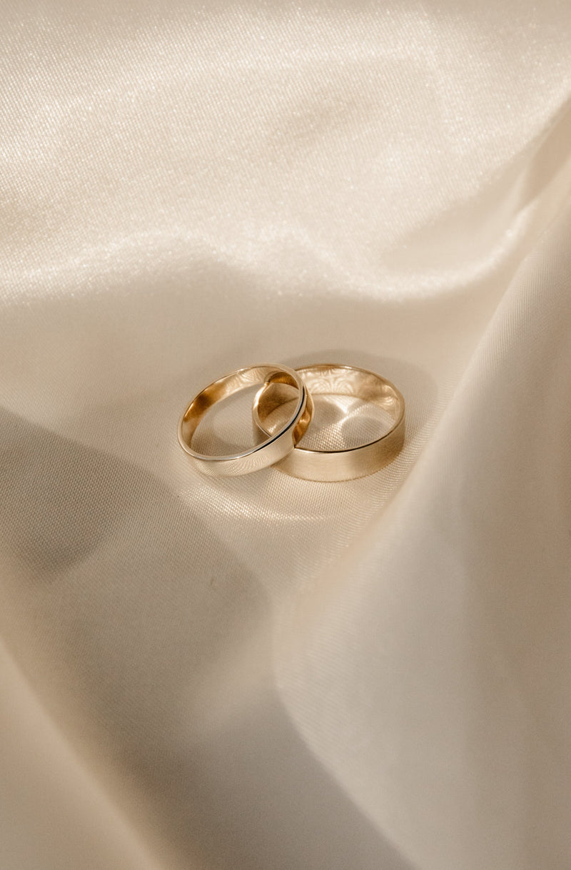 9ct Gold 5mm Flat Wedding Ring by Studio Adorn Jewellery