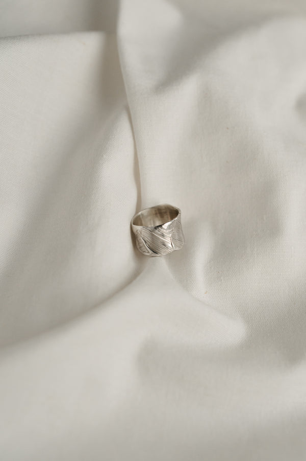 Statement Sterling Silver Brushstrokes Ring by Studio Adorn Jewellery