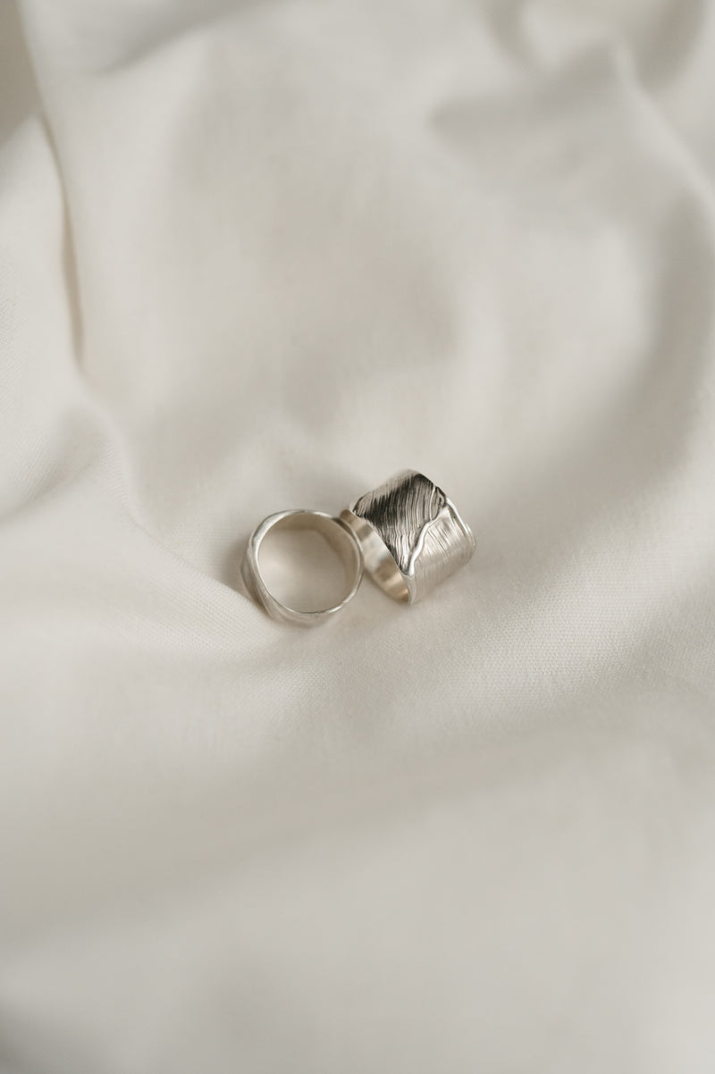 Statement Sterling Silver Brushstrokes Ring by Studio Adorn Jewellery